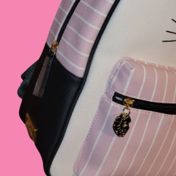 LUV Betsey Johnson Cat Pleather White Black Backpack - Picture 5 of 9